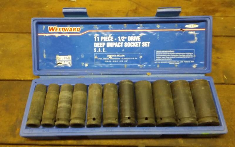 lot 141 image: Westward 11 Piece 12 Inch Drive Deep Impact Socket Set