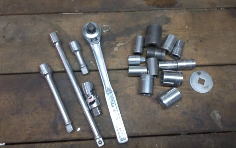 lot 146 image: Craftsman 12 Inch Drive Ratchet, Extensions, Swivel, Sockets & Others