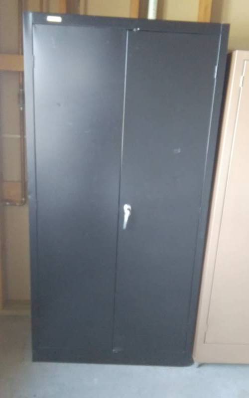 lot 164 image: 2-Door Metal Cabinet 36x72x18   Down Stairs Bring Help