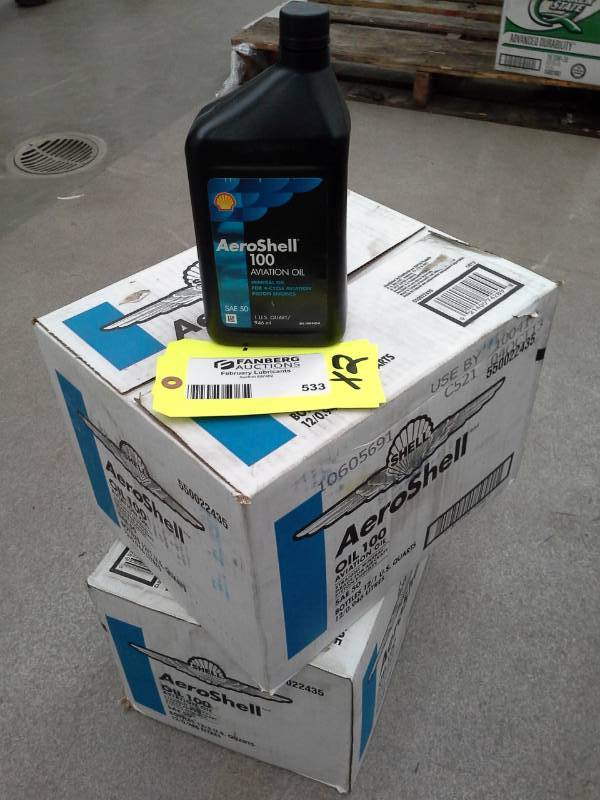 lot 533 image: 2 Cases of Aeroshell Aviation 100 Oil