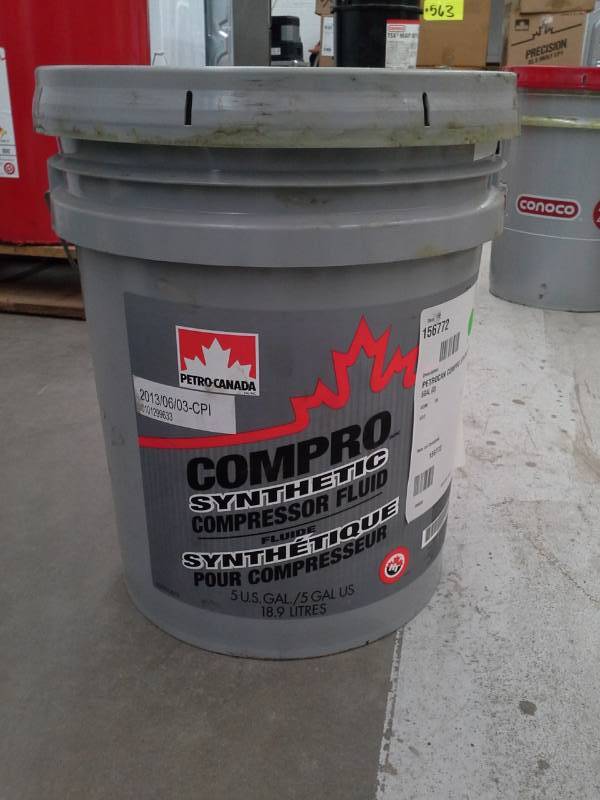 lot 583 image: One Pail of Petro-Canada Compro Synthetic Compressor Fluid