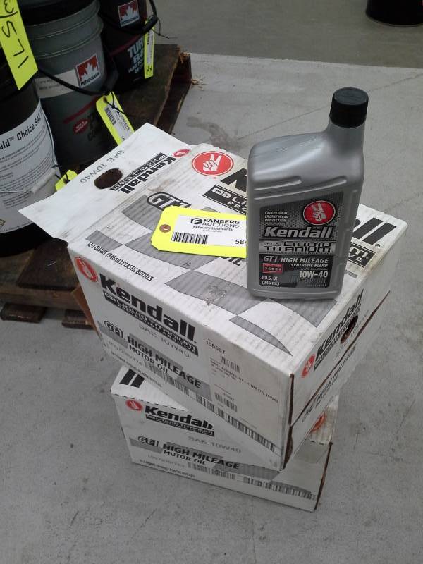 lot 584 image: 2 Cases of Kendall Liquid Titanium GT-1 High Mileage Synthetic Blend 10W-40 Motor Oil