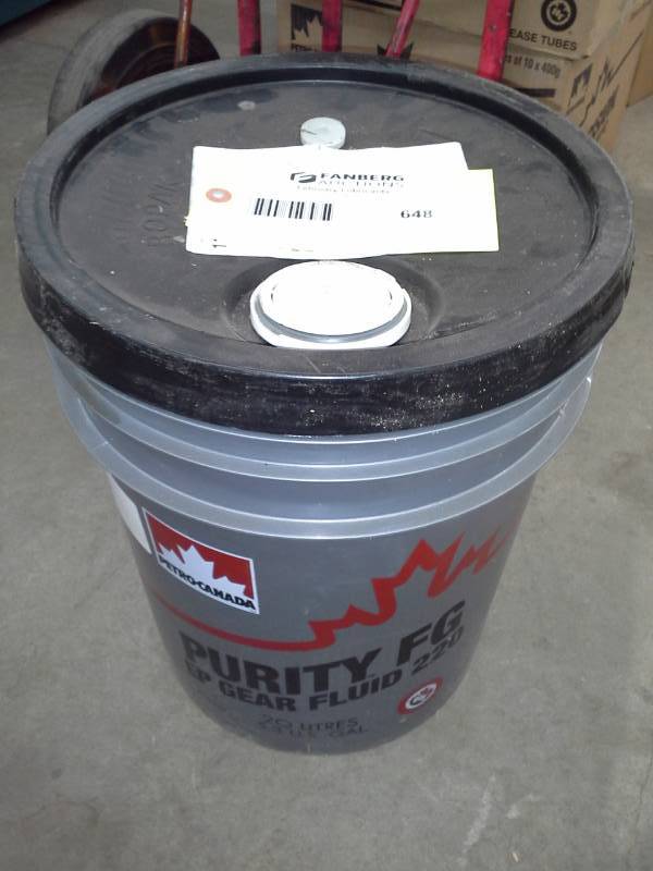 lot 648 image: One Pail of Petro-Canada Purity Food Grade EP Gear Fluid 220