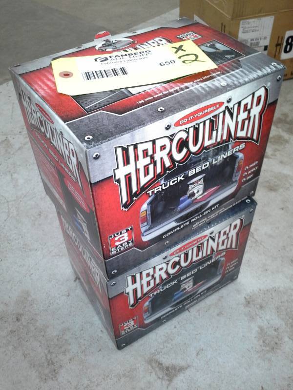 lot 650 image: Pair of Herculiner Truck Bed Liner Roll-On Kits