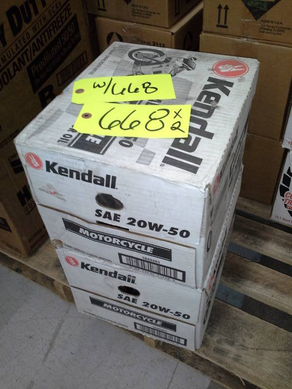 lot 668 image: 2 Cases of Kendall SAE 20W-50 4 Cycle Motorcycle Oil