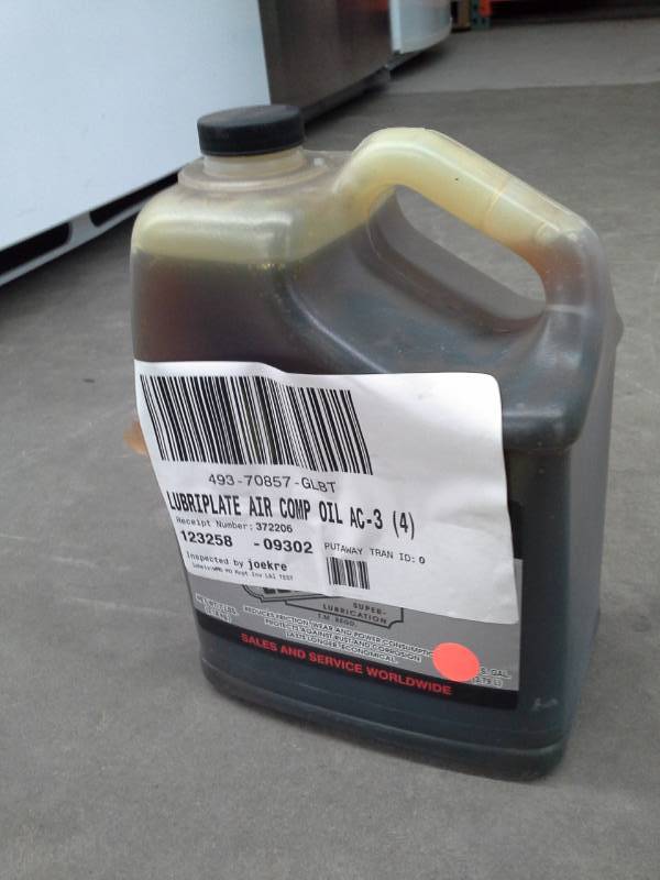 lot 672 image: One Gallon of Lubriplate AC-3 Air Compressor Oil