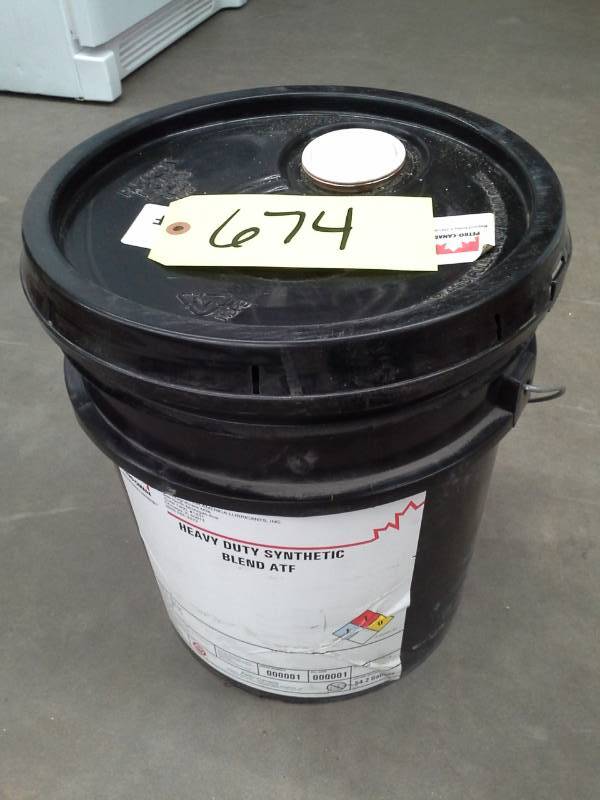 lot 674 image: One Pail of Petro-Canada Heavy Duty Synthetic Blend Automatic Transmission Fluid