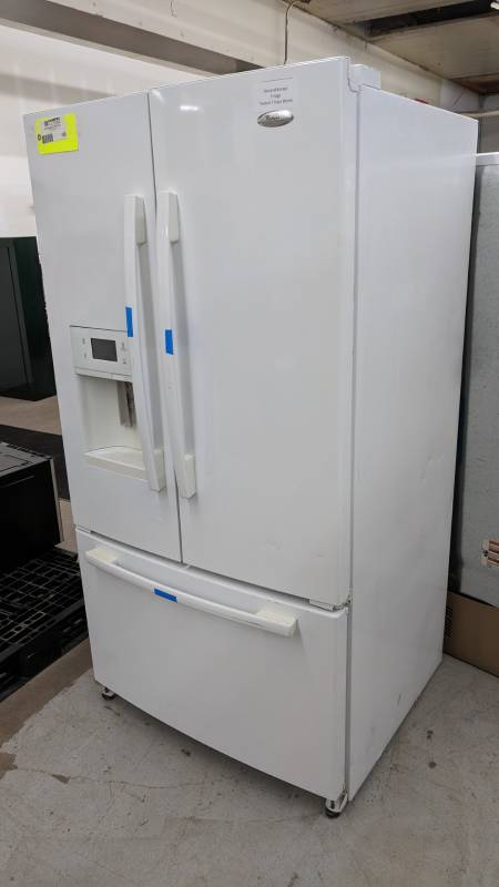 lot 120 image: Whirlpool Gold French Door Bottom Mount Refrigerator with Slide-Out Bottom Freezer