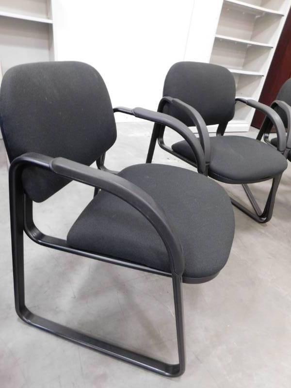 Four Black Reception Area Chairs