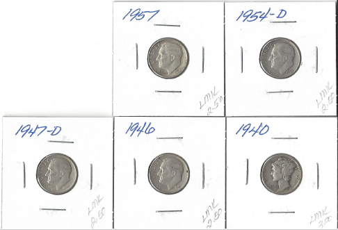 6 Different OlderProof Jefferson Nickels