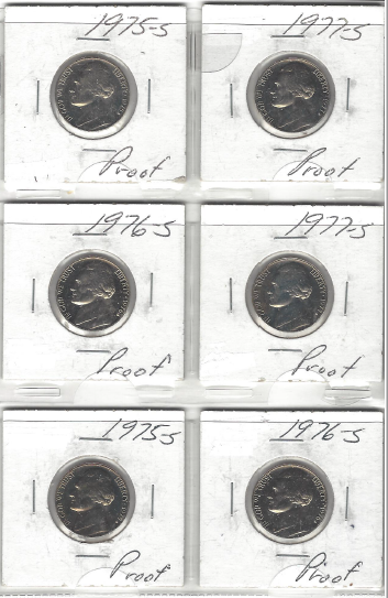 6 Proof Jefferson Nickels