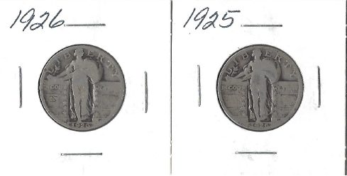 Two Silver Quarters - 1925 & 1926