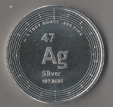 One Troy Ounce .999 Fine Silver - Ag Silver Round