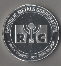 One Troy Ounce .999 Fine Silver - RC Silver Round