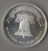 One Troy Ounce .999 Fine Silver - Liberty Bell Silver Round