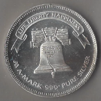 One Troy Ounce .999 Fine Silver - Liberty Bell Silver Round
