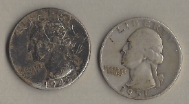 Two Silver Quarters - 1948 & 1951-D