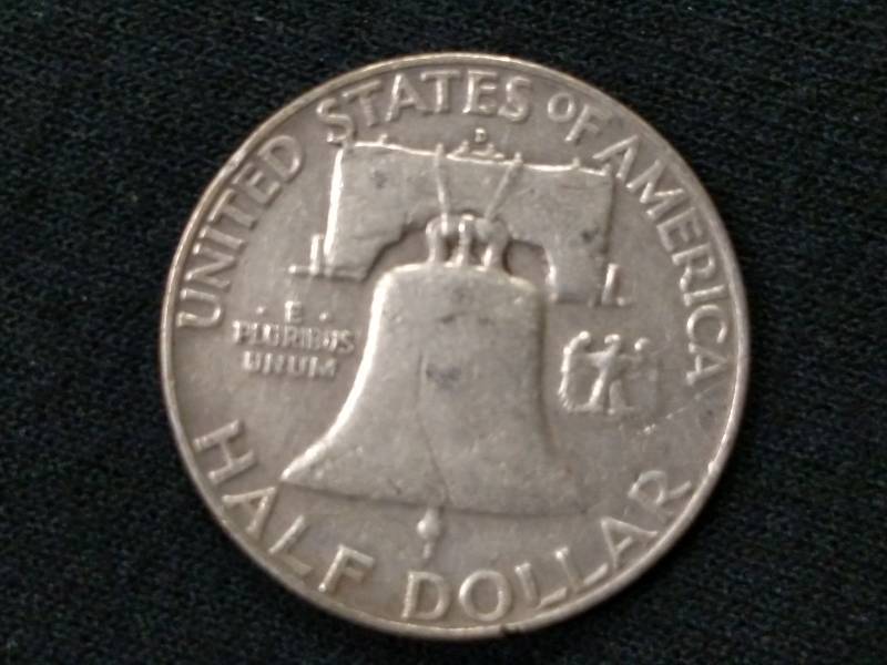 1958 D Franklin Silver Half Dollar...