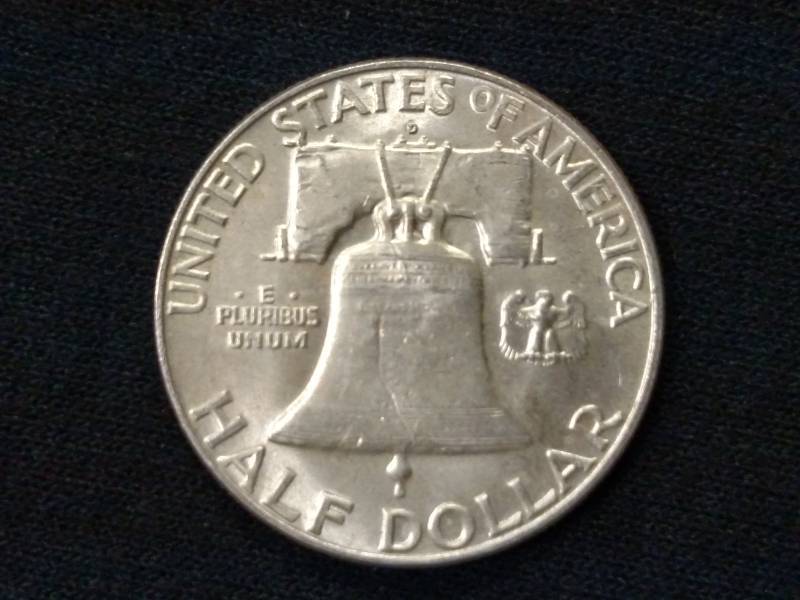 1963 D AU Franklin Silver Half Doll...