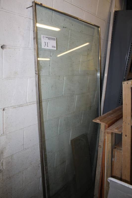 lot 31 image: 1-inch Thick Glass Pane with Metal Frame