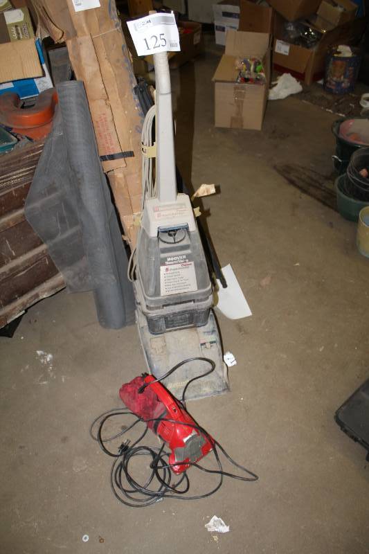 lot 125 image: Hoover SteamVac Upright Carpet and Floor Cleaner, Dirt Devil Car Vac