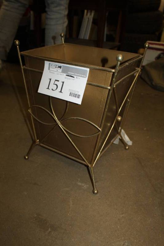 lot 151 image: Brass-Colored Decorative Bin