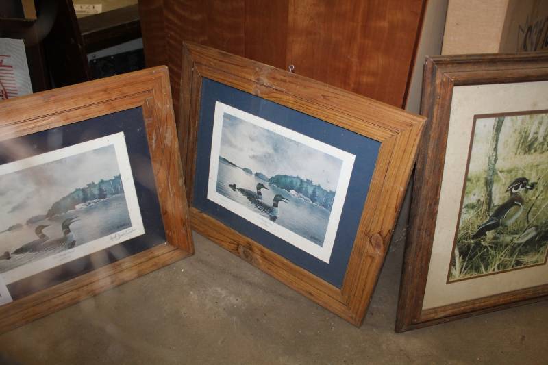 lot 152 image: Nature Wall Art - Loon Family Patrol by Les C. Kouba, And More