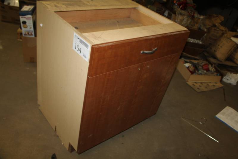 lot 154 image: Standalone Wood Cabinet with 1-Drawer, 2-Door