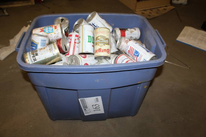 lot 163 image: Vintage Aluminum and Metal Drink Cans
