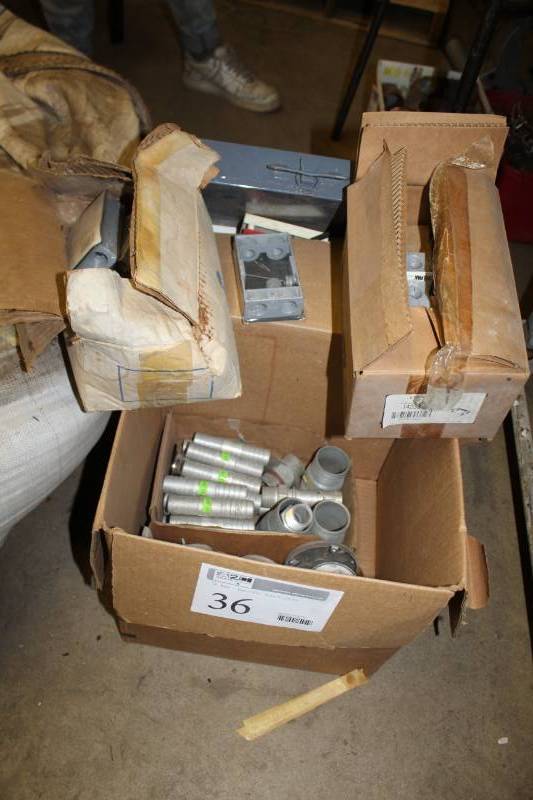 lot 36 image: Electrical Wire Extension Rings, Electrical Boxes, Accessories