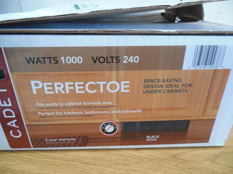 lot 18 image: Cadet Perfectoe 1,000-Watt 240-Volt Fan-Forced Under-Cabinet Electric Heater in Black