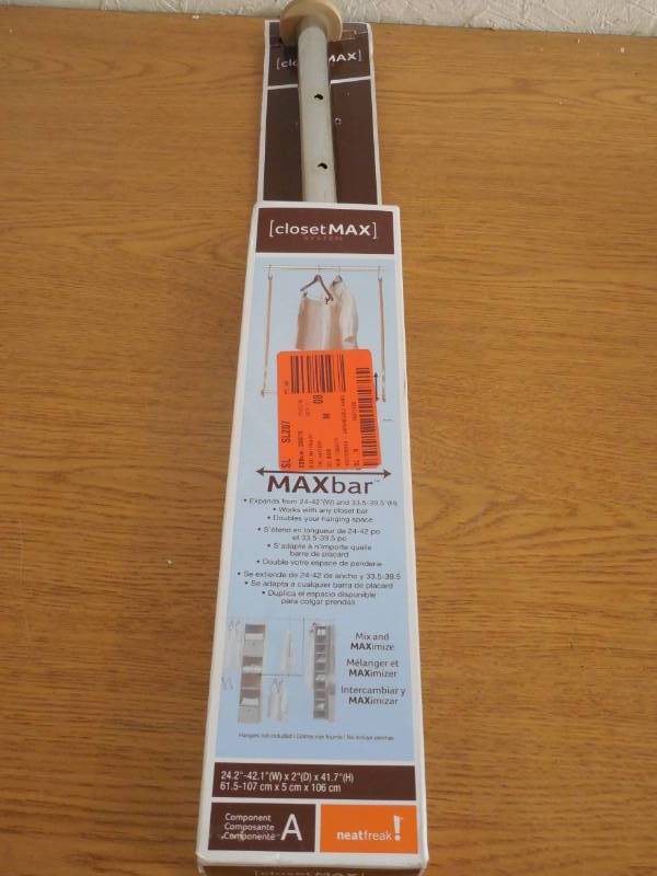 lot 39 image: neatfreak 24.21 in. Expandable Hanging Bar Closet Rod