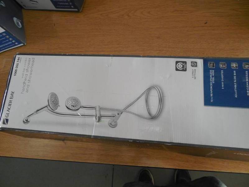 lot 91 image: Glacier Bay 5-Spray Wall Bar Shower Kit in Chrome