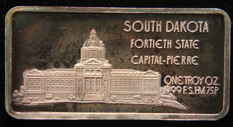 1 TROY OZ. .999 FINE SILVER BAR 50 STATES SERIES SOUTH DAKOTA
