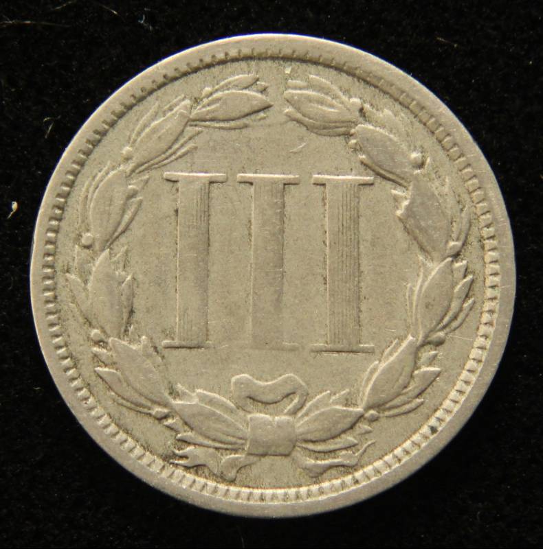 1868 US THREE CENT NICKEL