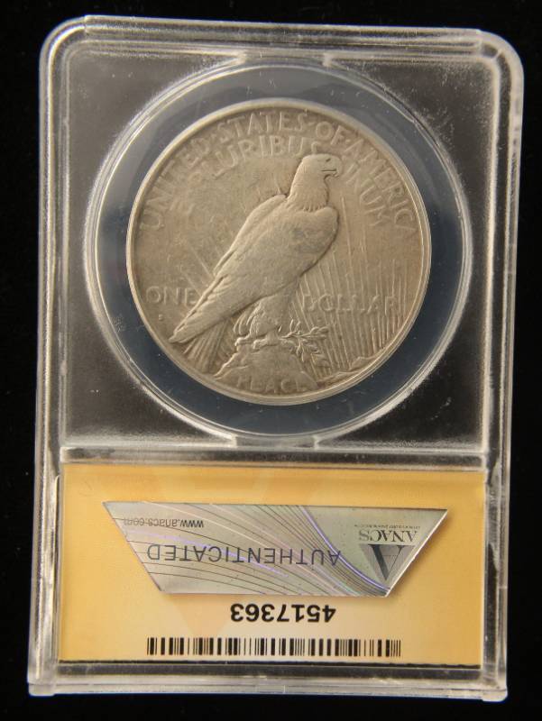 1934-S PEACE SILVER DOLLAR VF35 ANACS BETTER DATE COIN