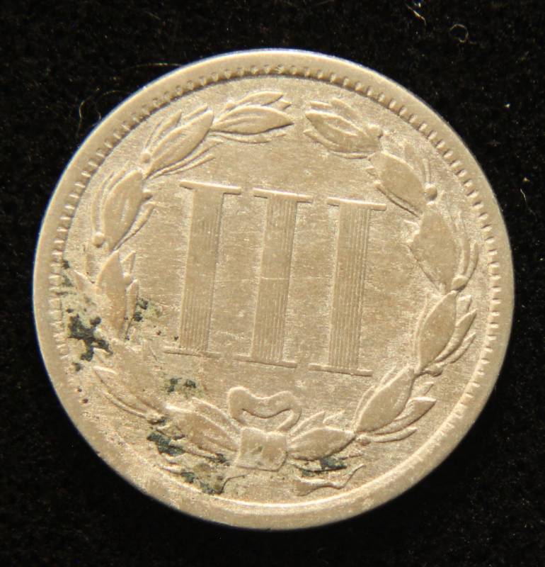 1865 US THREE CENT NICKEL