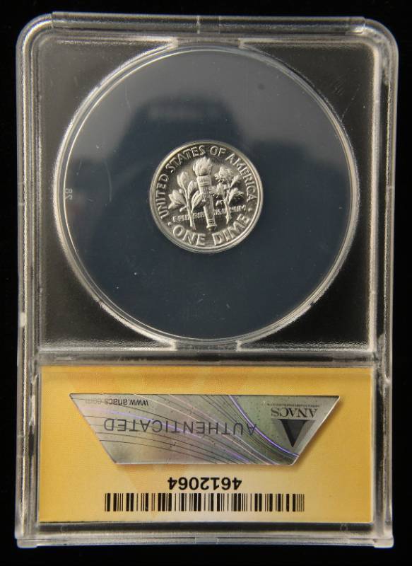 1961 PROOF ROOSEVELT SILVER DIME PF67 ANACS