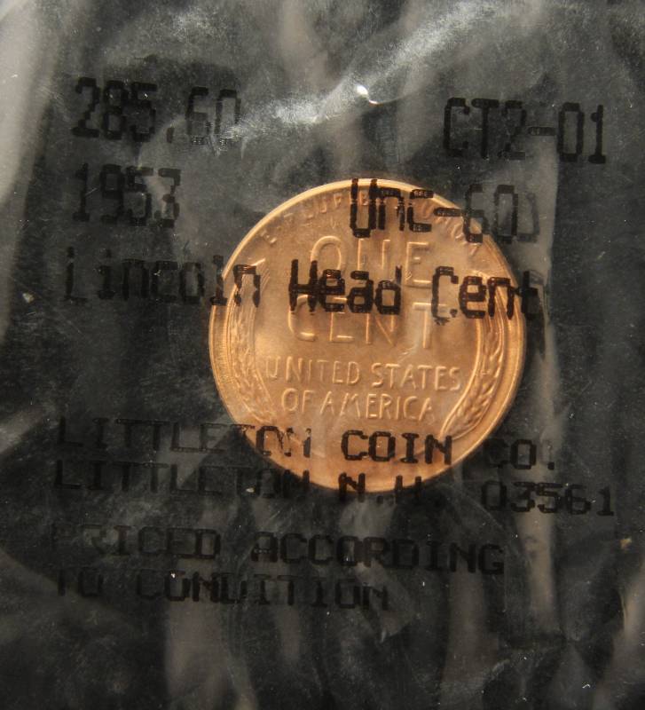1953 US WHEAT CENT BU-UNC