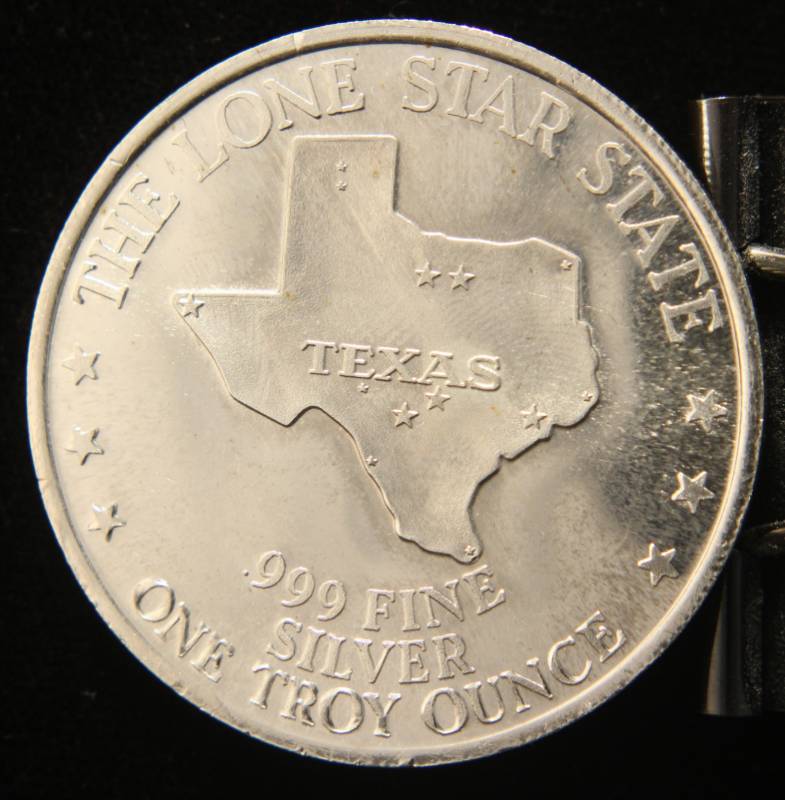 1 TROY OZ. .999 FINE SILVER TEXAS SESQUICENTENNIAL