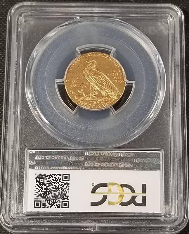 1909-D US $5 GOLD INDIAN AU58 PCGS