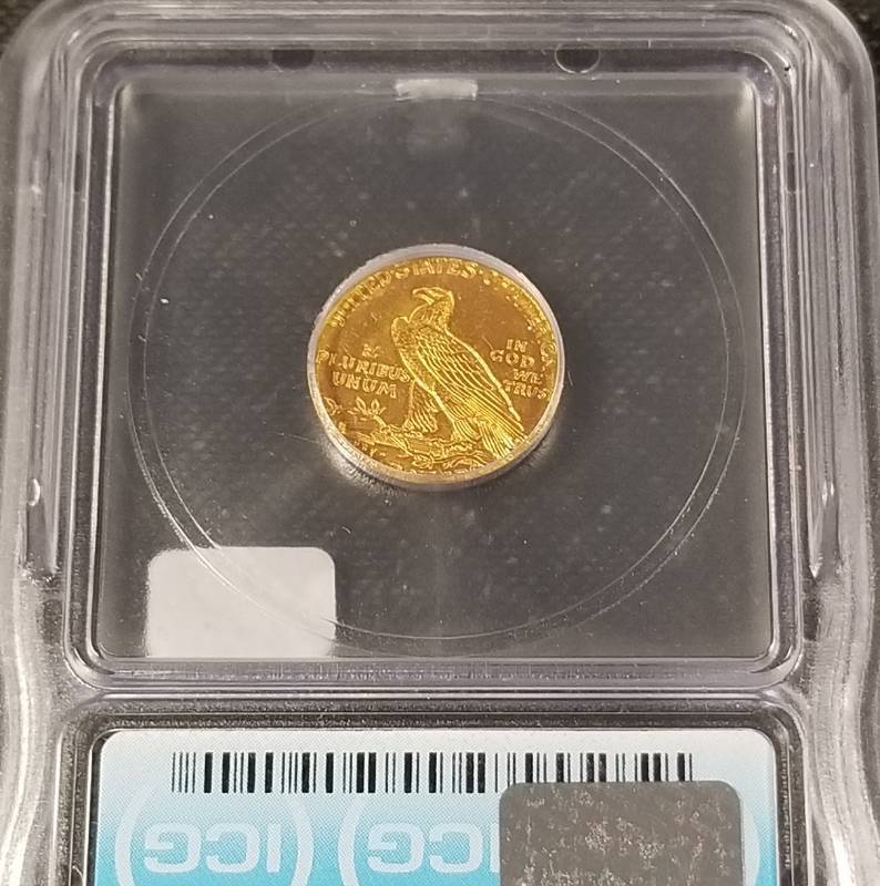 1925-D US $2.50 GOLD INDIAN MS64 ICG CERTIFIED