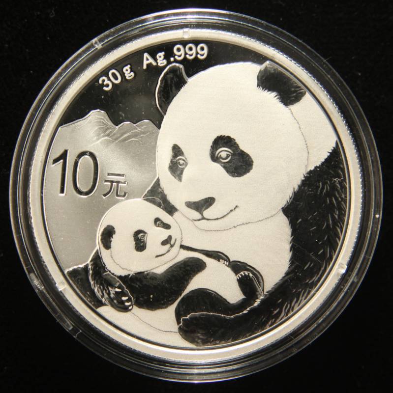 2019 CHINA SILVER PANDA 30 GRAMS. .999 FINE SILVER IN AIRTITE