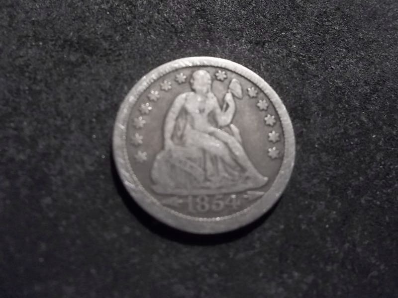 1854 Seated Liberty  Dime With Arrows