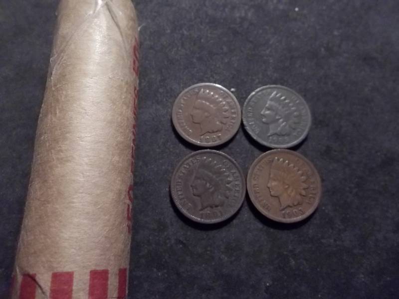 Full Roll Of 50 Indian Head Cents 1880s To 1900,s
