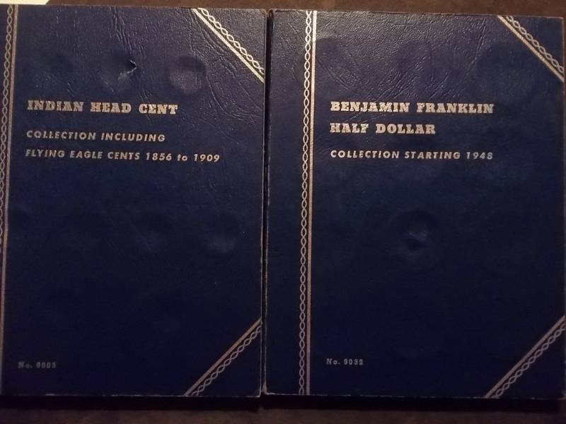 2-Whitman Albums-Benjamin Franklin 1948-1963, Indian Head Cents 1856-1909