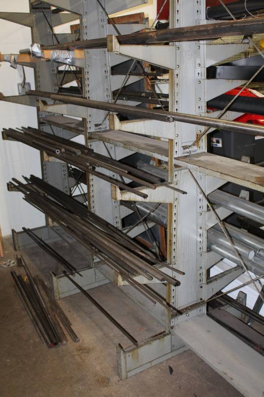 lot 252 image: Contents of Rack in Lot #251 - Piping, Metal Bars