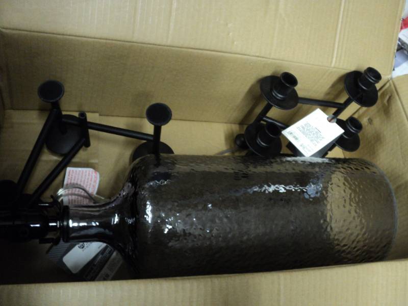 lot 15 image: Light Fixture and Candle Holders...