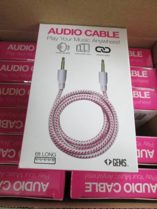 lot 60 image: Case of 48 Gems 6 ft Braided Audio ...