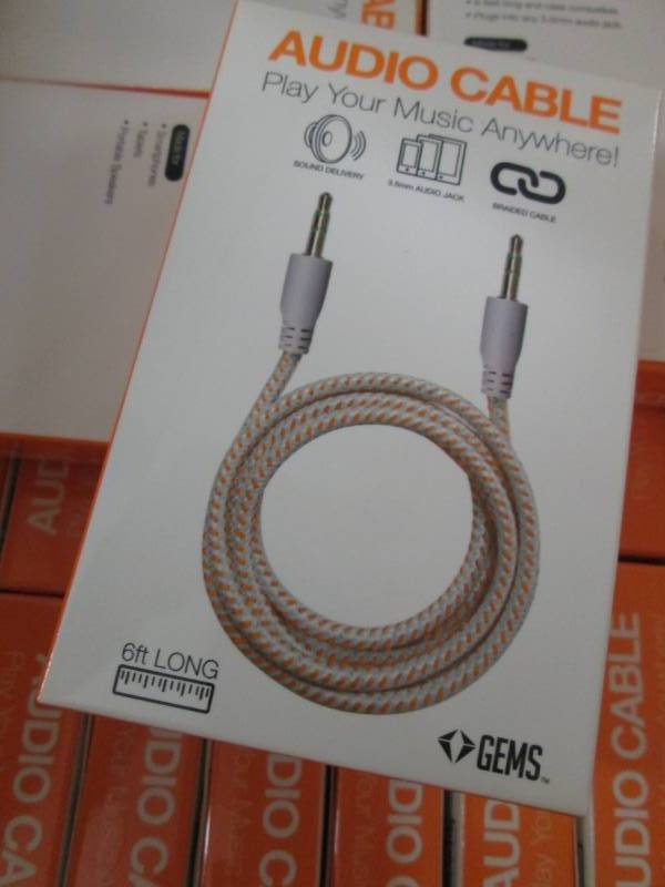 lot 63 image: Case of 48 Gems 6 ft Braided Audio ...